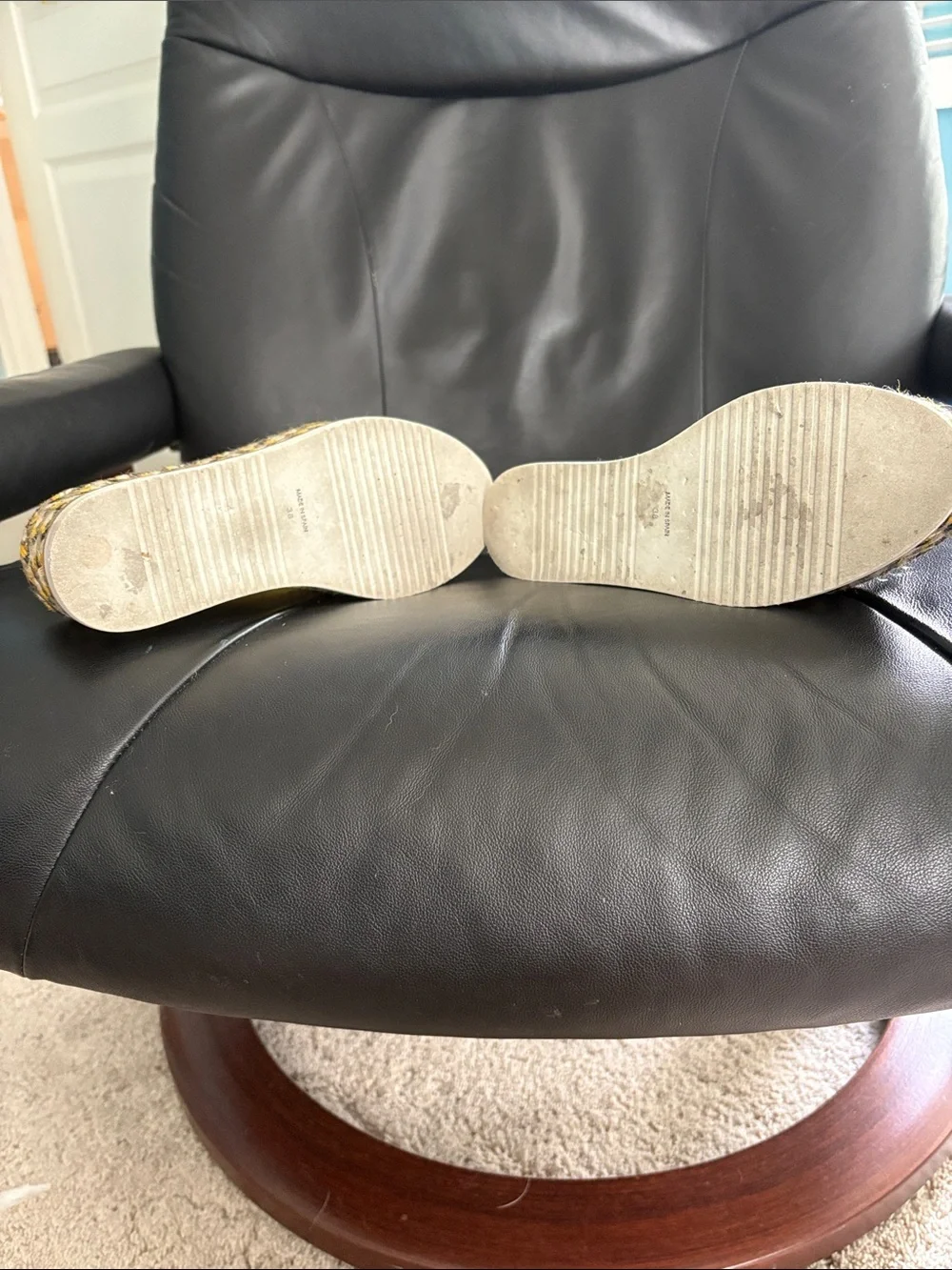 Gaimo Yellow Suede Espadrille Slide Sandals
